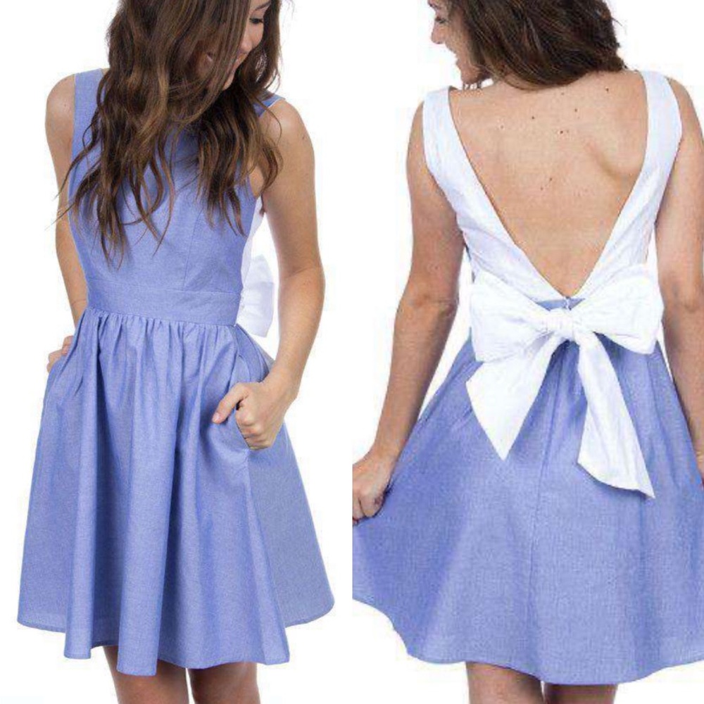 Lauren James Emerson Oxford Blue Dress